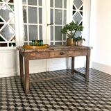 Old wooden farm table