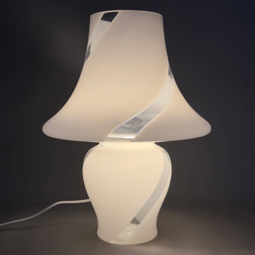 Mushroom table lamp in Murano glass by De Majo, large vintage design from the 70s.