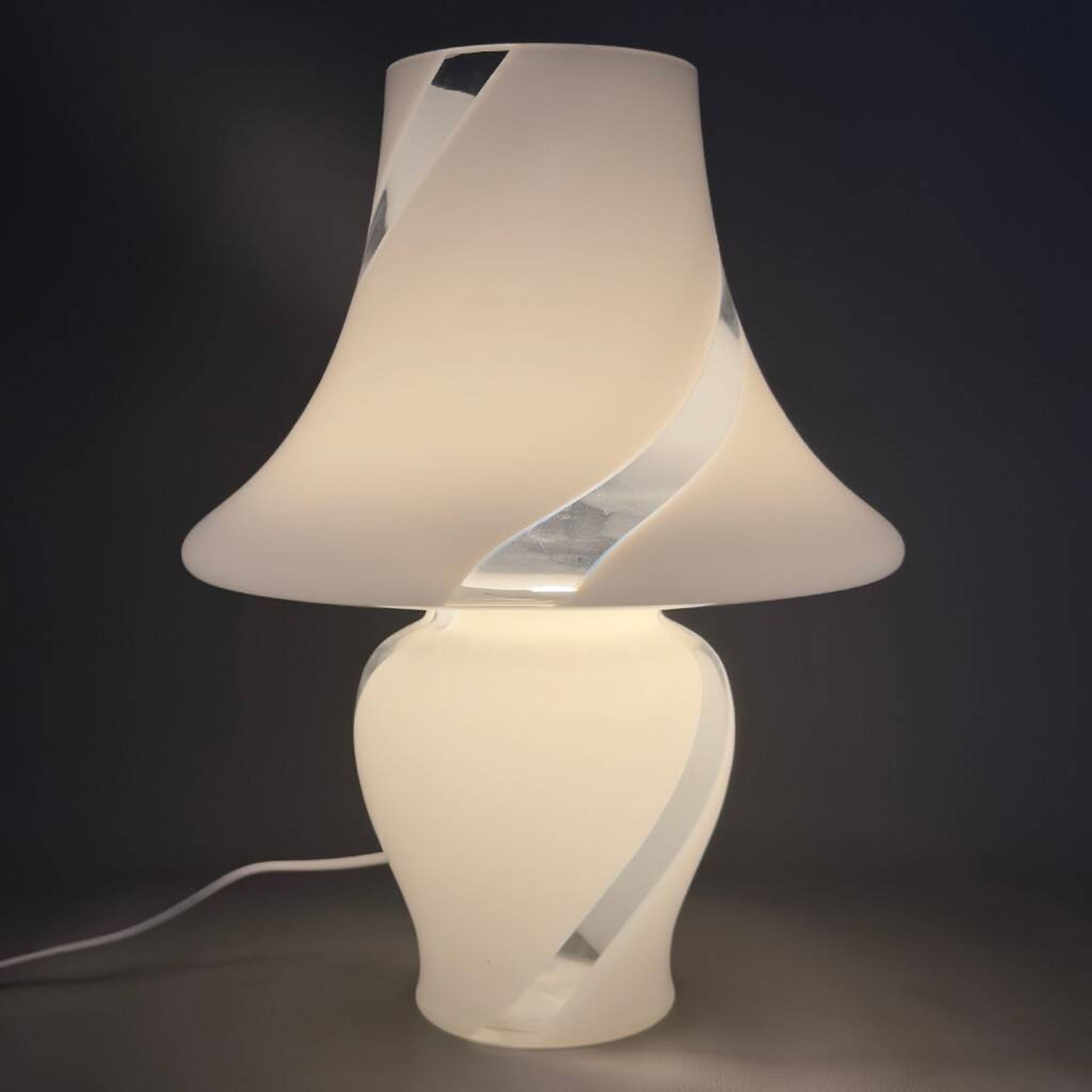 Mushroom table lamp in Murano glass by De Majo, large vintage design from the 70s.