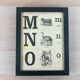 Framed m-n-o alphabet board