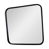 Black metal square mirror, industrial style