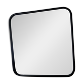 Black metal square mirror, industrial style