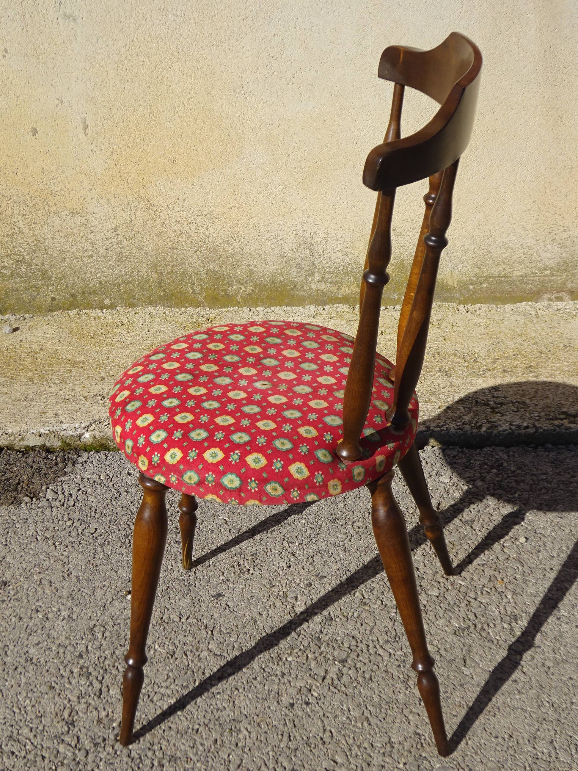 Chaises vintage, pieds compas, les 2