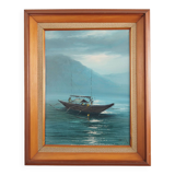 Painting „The Night Fishing”, Scandinavian design, 1970s