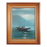 Painting „The Night Fishing”, Scandinavian design, 1970s