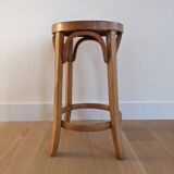 Vintage baumann stool in curved wood - 1960s design