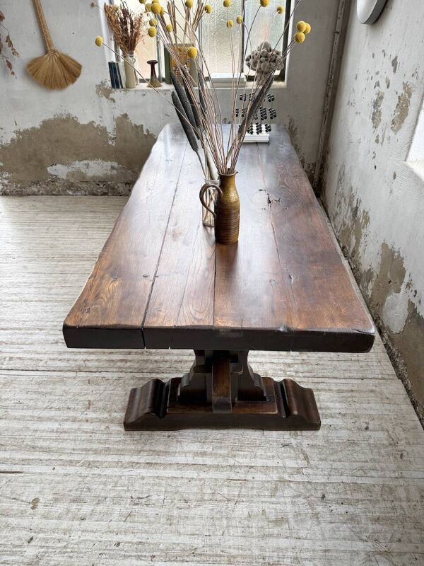 Table de monastère XXL en chêne, 19ème s.