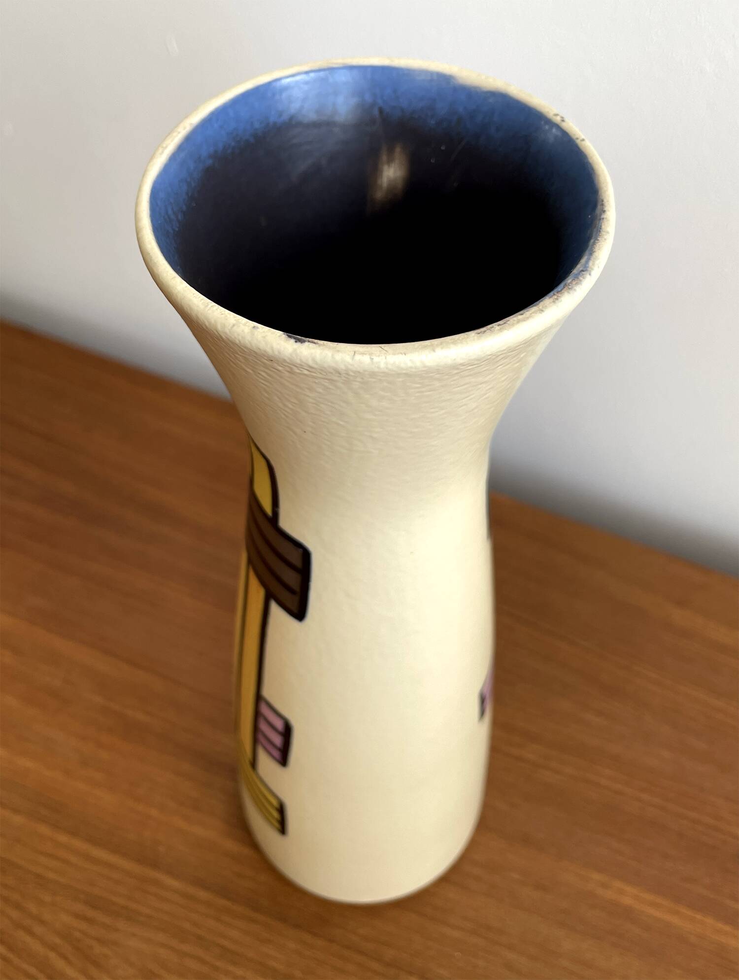 Vase Diabolo VEB Haldensleben 3148B - Design cylindrique moderne du milieu du siècle de la RDA est-allemande