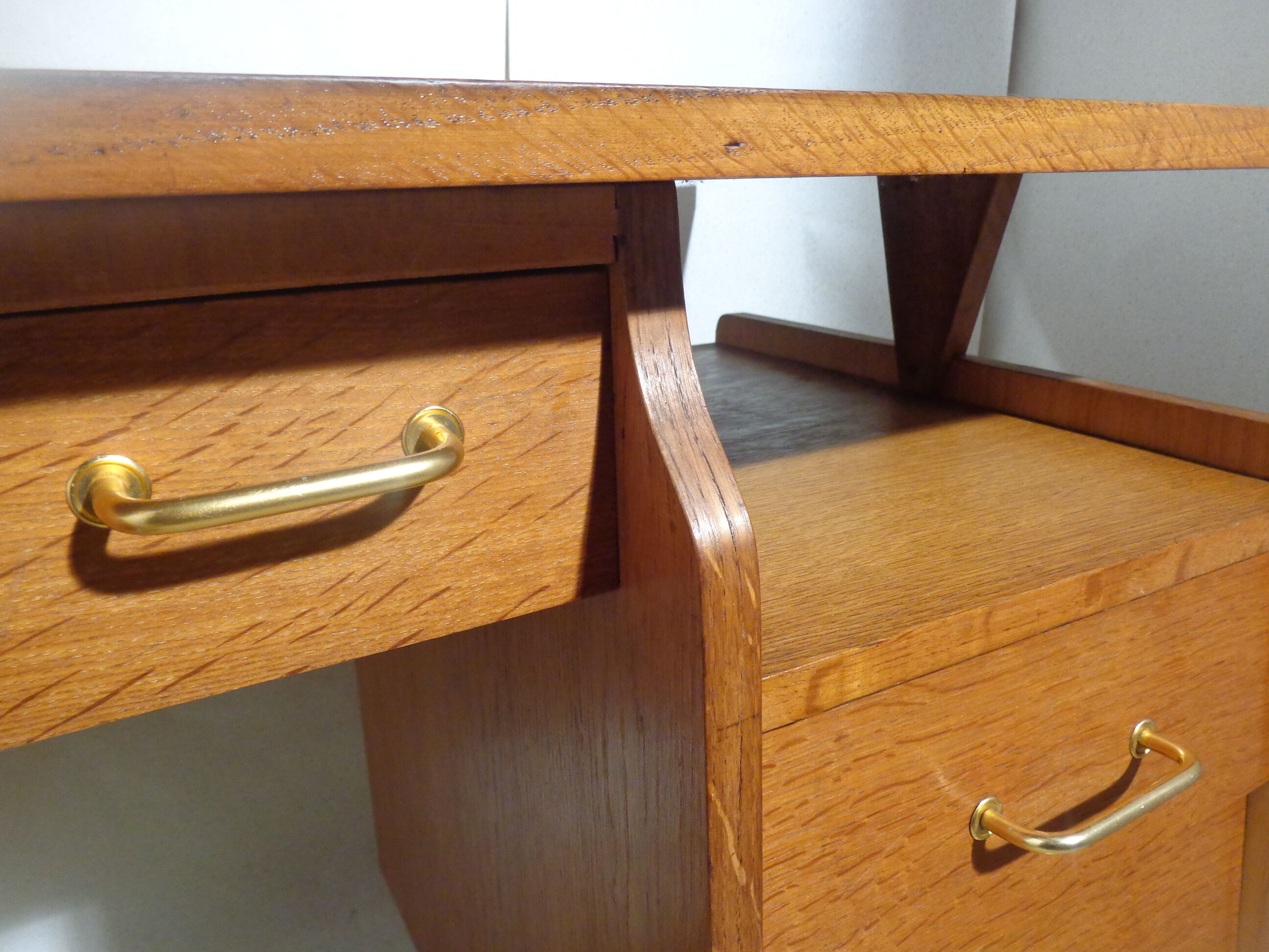 Vintage desk of the 1950s in light wood