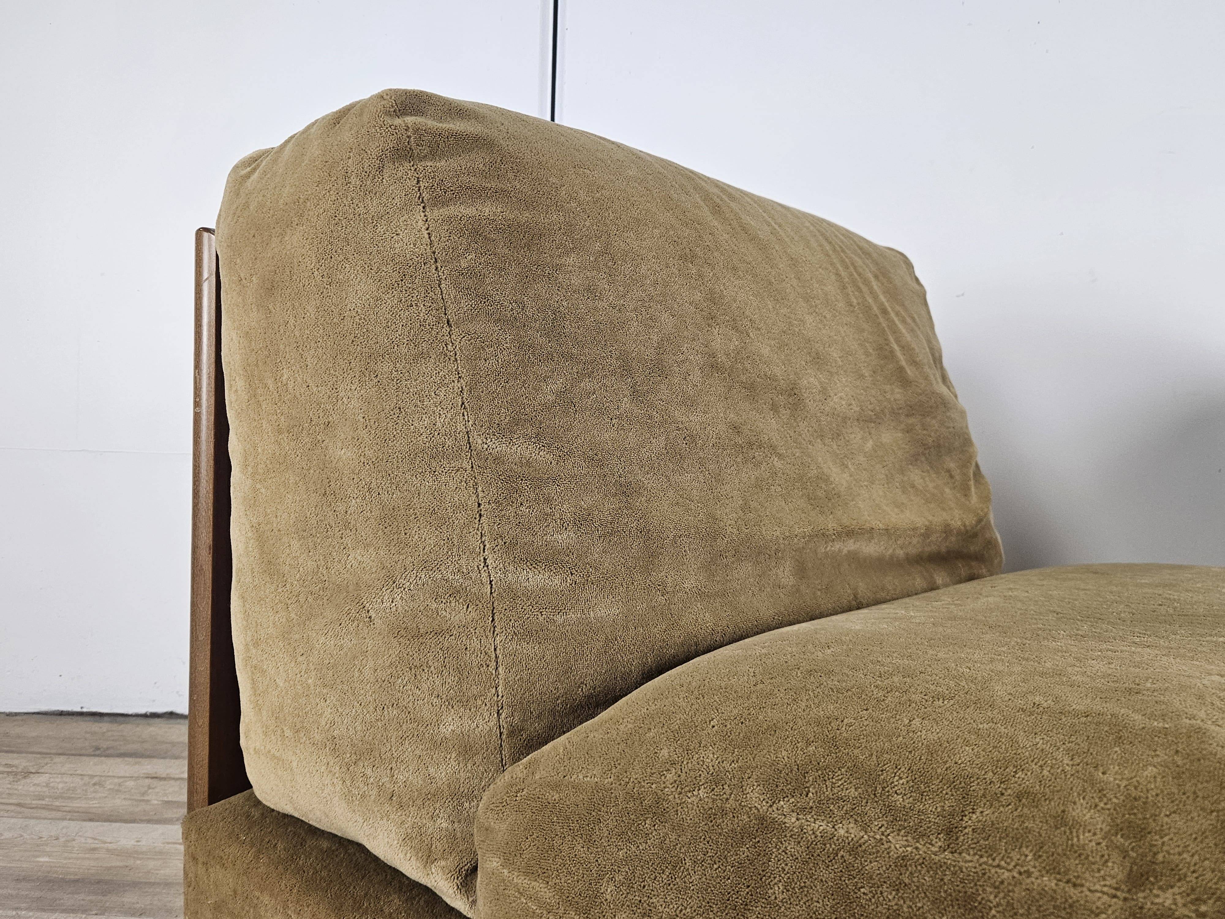 Three fabric lounge chairs 70s