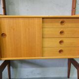 Mid-Century Modular Free-Standing Teak Wall Unit  by John Texmon for Blindheim Mobelfabrik, Norway,