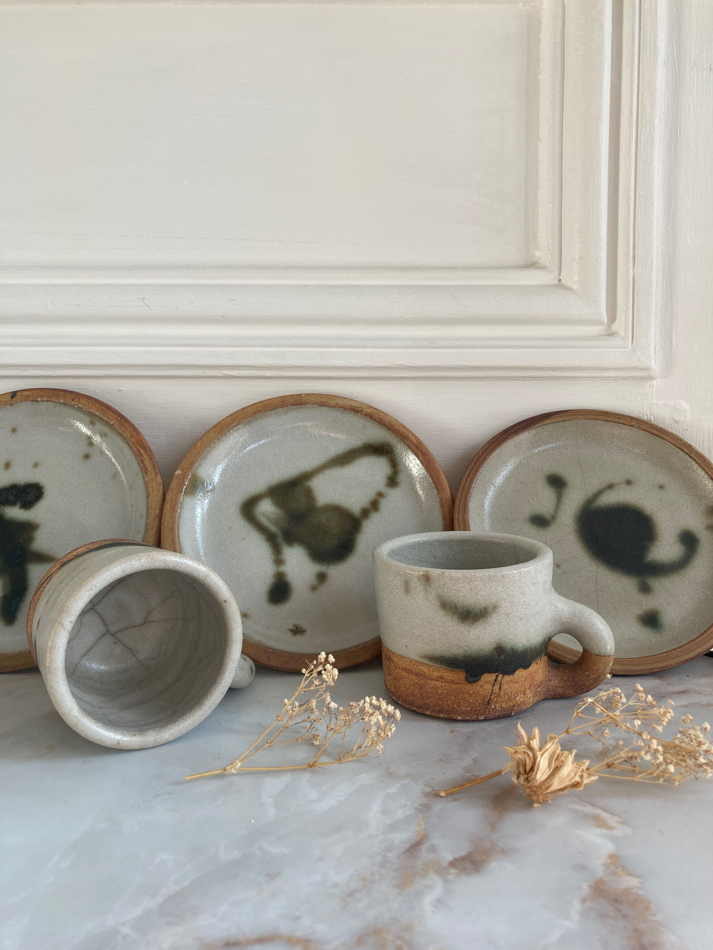 Coffee cups Pottery of La Colombe Madeleine Brault