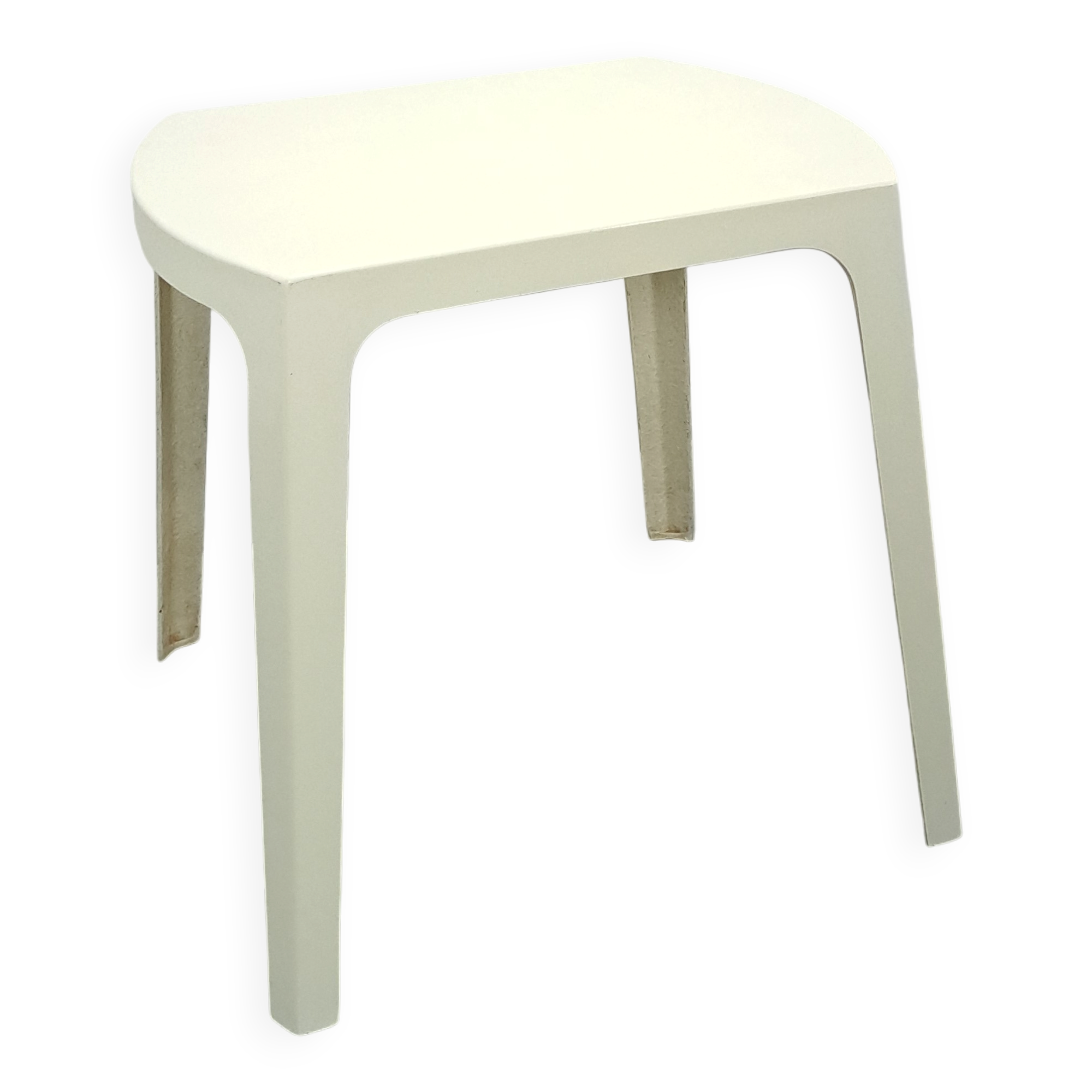 Vintage gebroken wit kunststof tuintafel eettafel