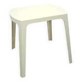 Table de jardin en plastique vintage cassé blanc.