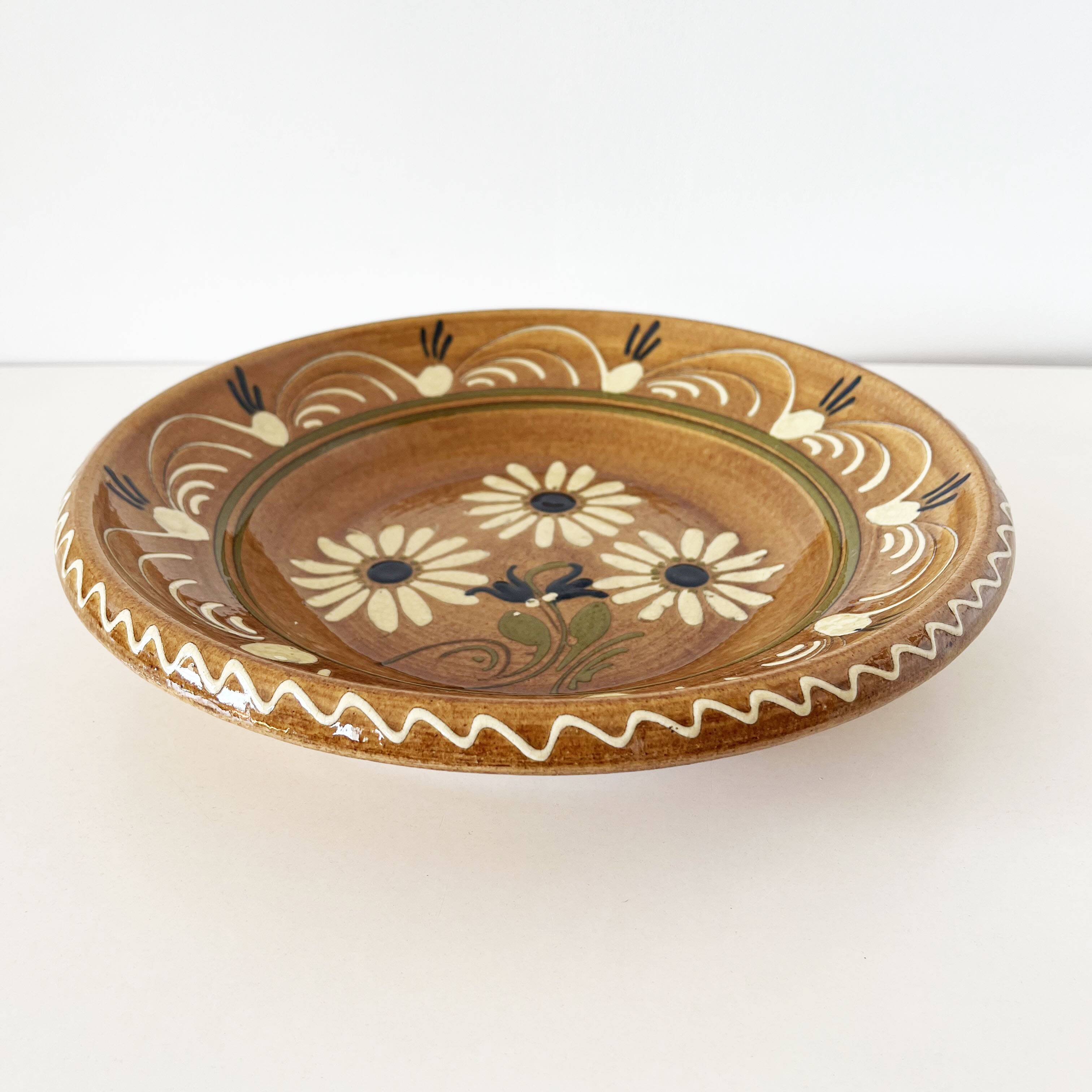 Large terracotta dish Alsace 1960
