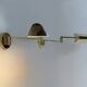 Pair of vintage adjustable wall lights, brass, France, 1970