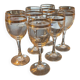 6 Burgundy glasses in engraved crystal and gilding