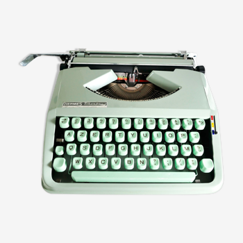 Machine à écrire Hermes baby verte sauge révisée ruban neuf
