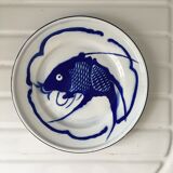 Chinese metal plate enamelled carp Koi