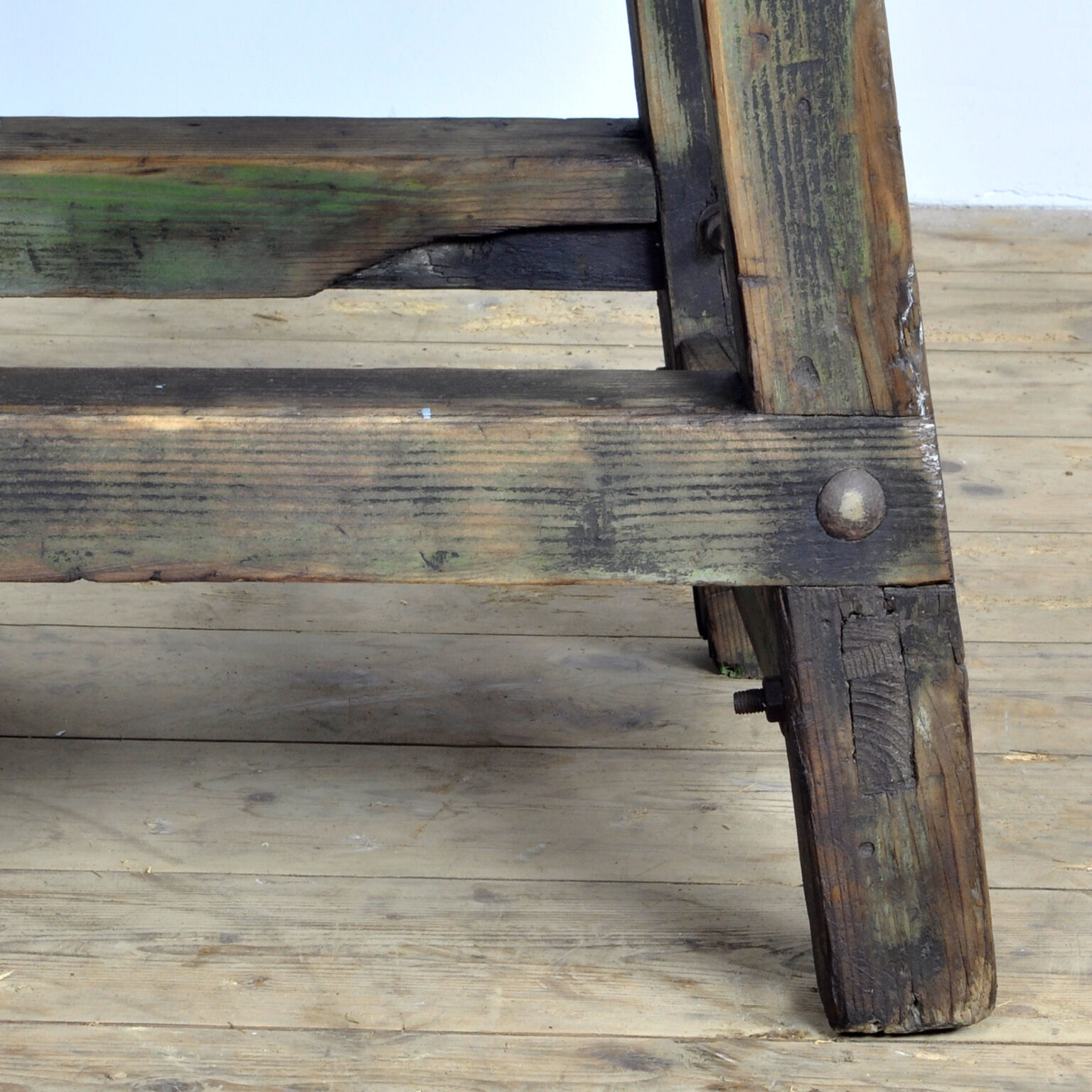 Industrial wooden worktable, 1950's