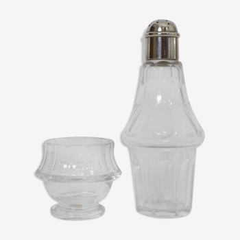 Baccarat and Christofle salt and salt spreader