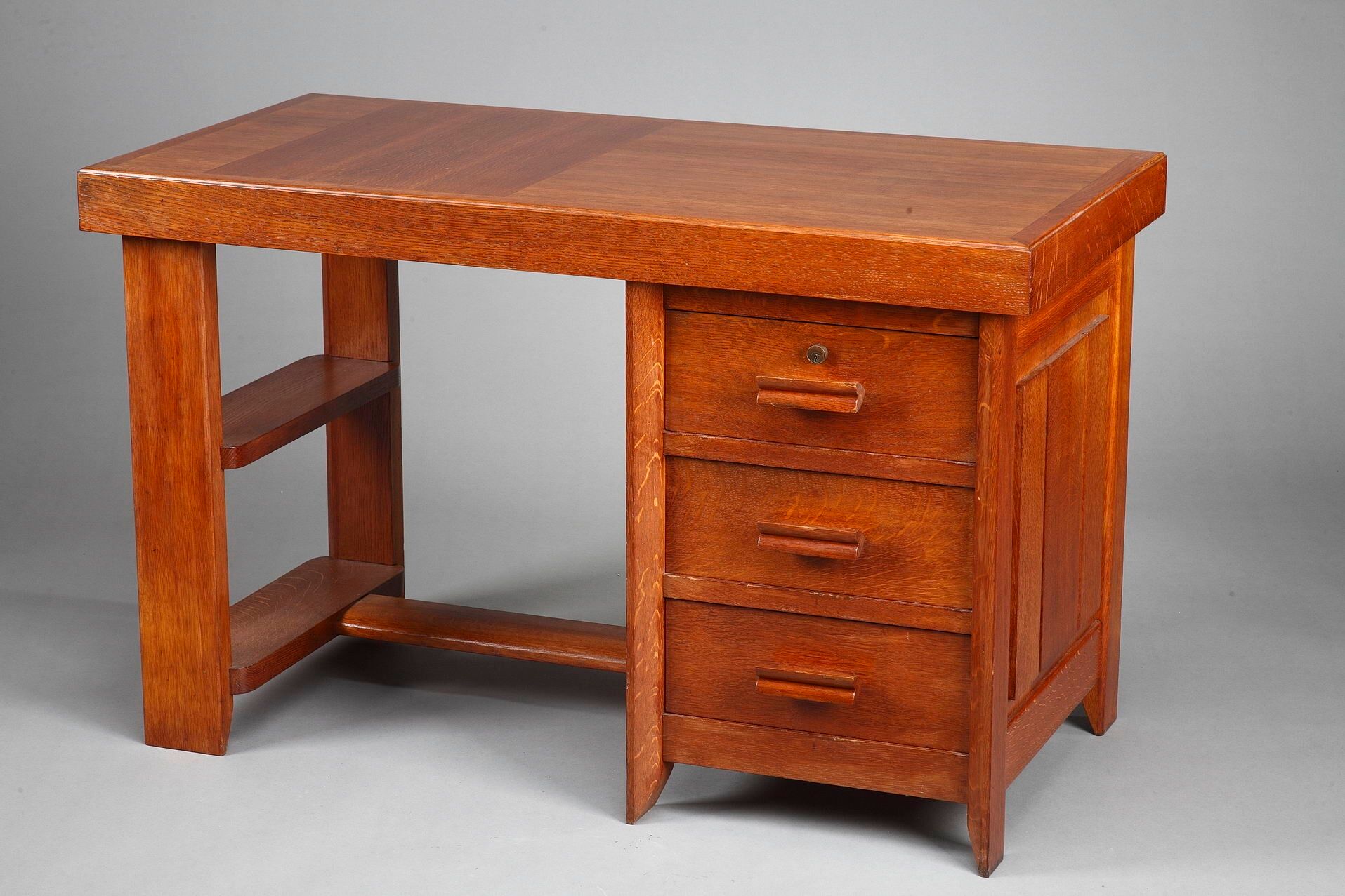 50s oak office by Pierre Bloch and Charles Dudouyt