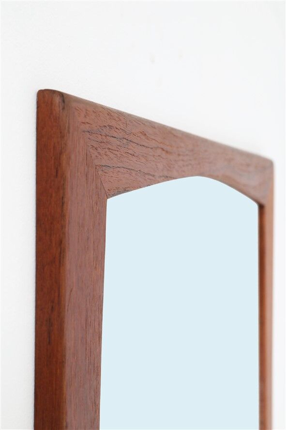 Big mid-century teak mirror / Danish modern design / 1960s
