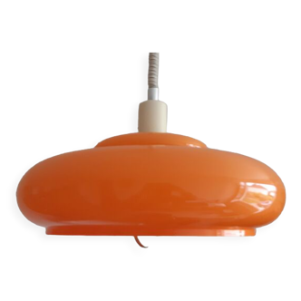 Adjustable pendant lamp vintage orange from the 60s.