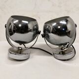 Pair of vintage chrome spotlights from the 70s