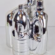 Silver Ceramic Vases and Cleaning Bottles from Pols Potten, 1990s, Set of 3