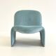 Anonima Castelli Alky armchair in baby blue velvet