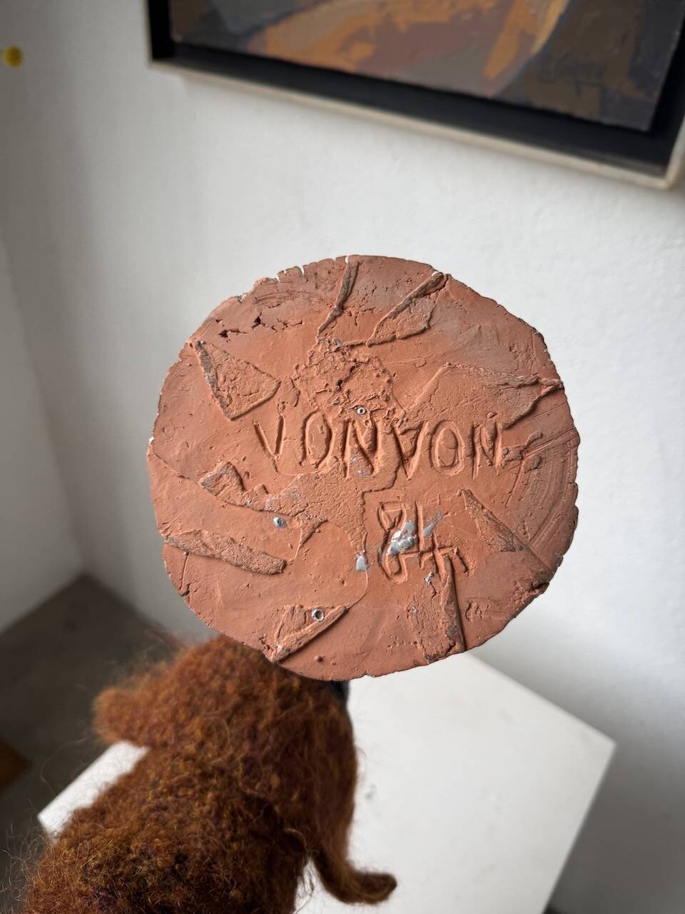 Ceramic bowl with ram heads