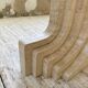Travertine dining table 1970 Italy Tobia Scarpa