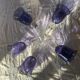 Set of 5 large vintage bubbled and blown glass glasses