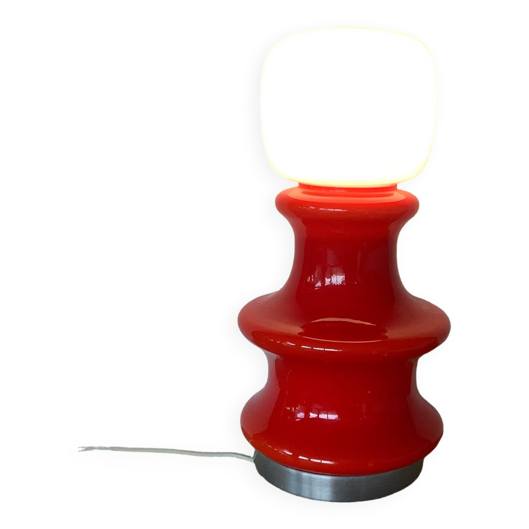 ▪️Lampe Space Age Verre Vintage Rouge
