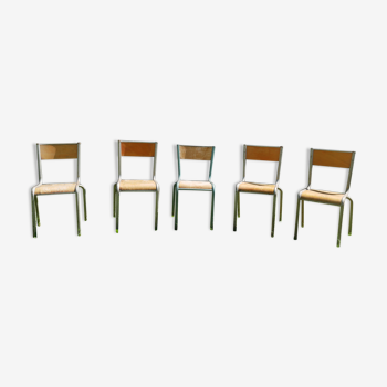 Set de 5 chaises d'écolier