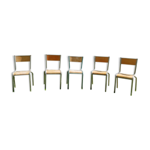 Set de 5 chaises d'écolier