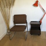 Vintage 60/70s chrome and fabric chair