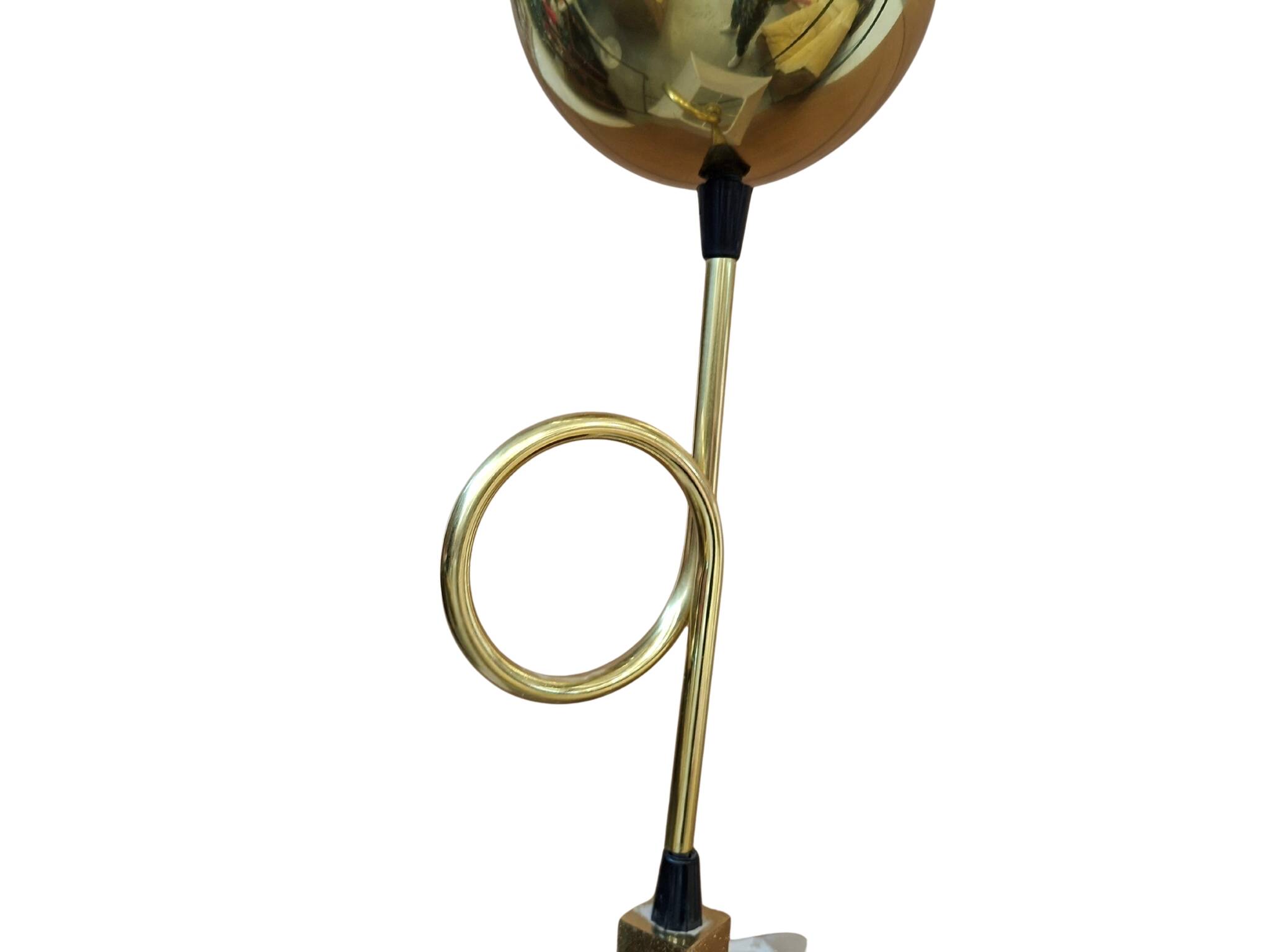 Lampadario Vintage anni '70 in Ottone e Stoffa