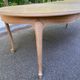 Louis XV extendable round table in solid raw oak 210cm and X marquetry