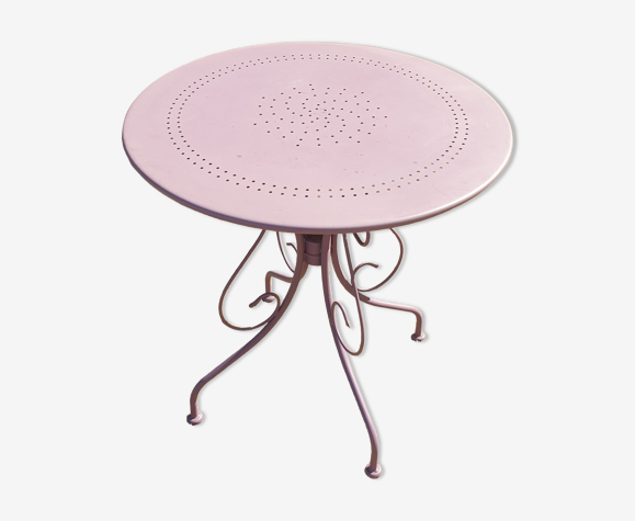 Table en fer forgé  bois de rose