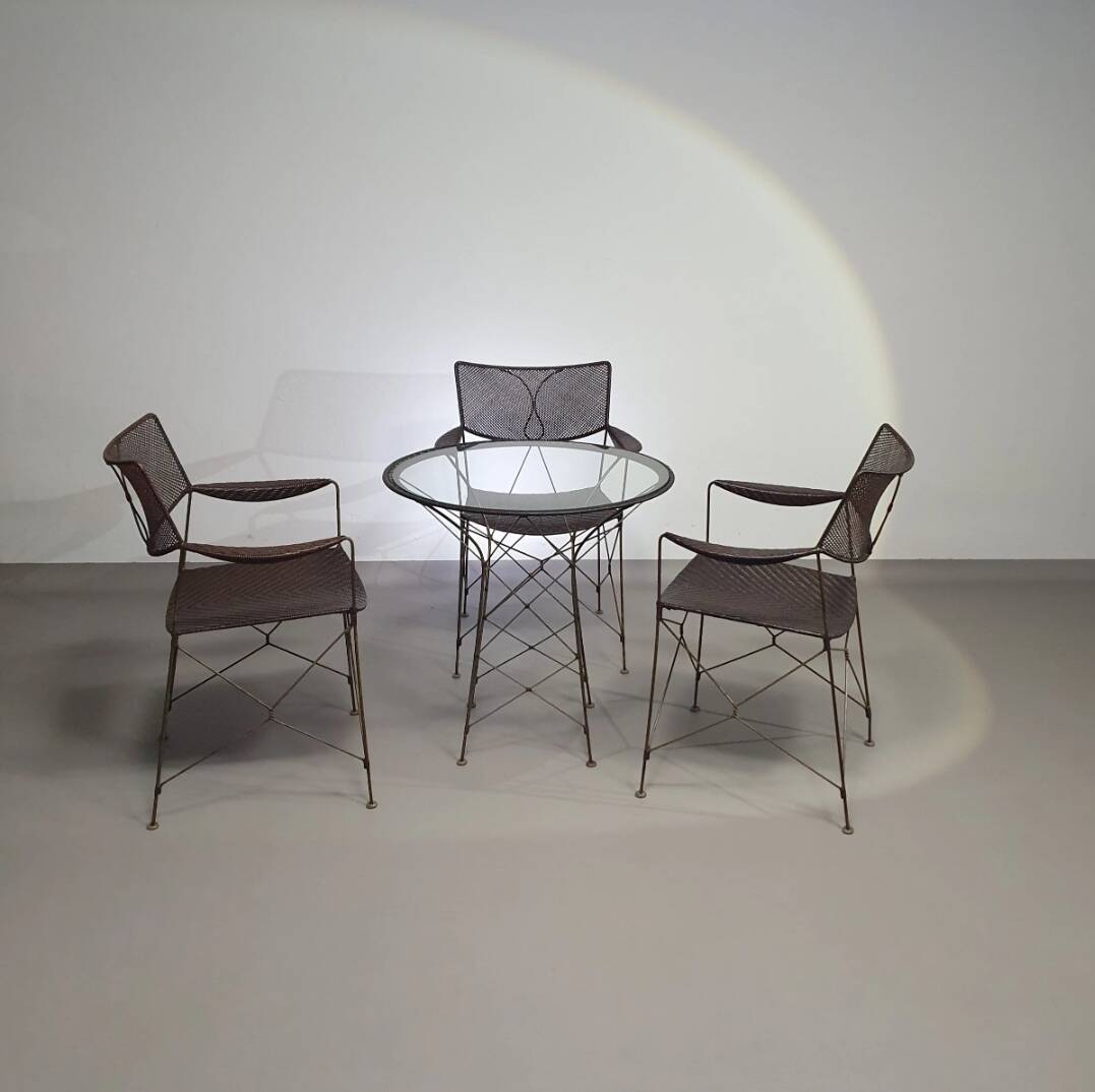 Beautiful dining set designed by Yuzuru Yamakawa. The chairs and table are