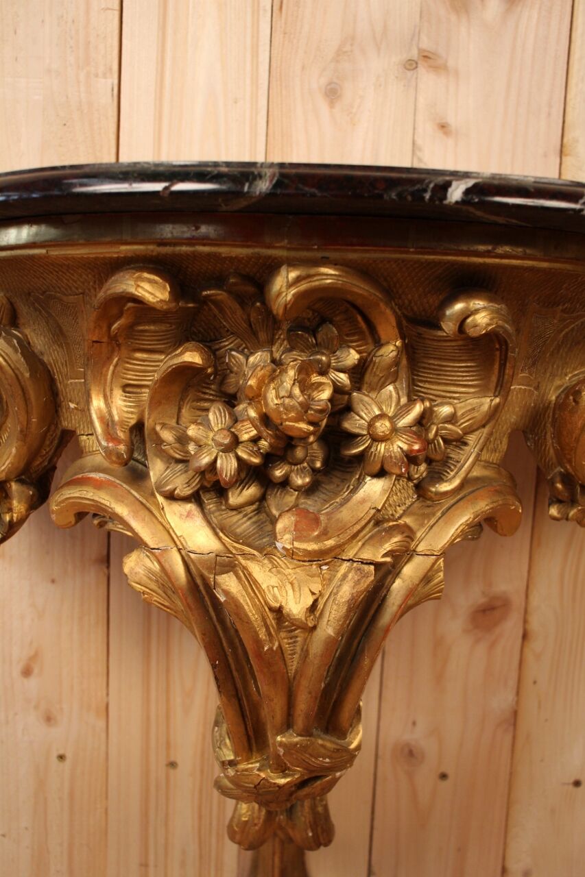 19th century golden wood console