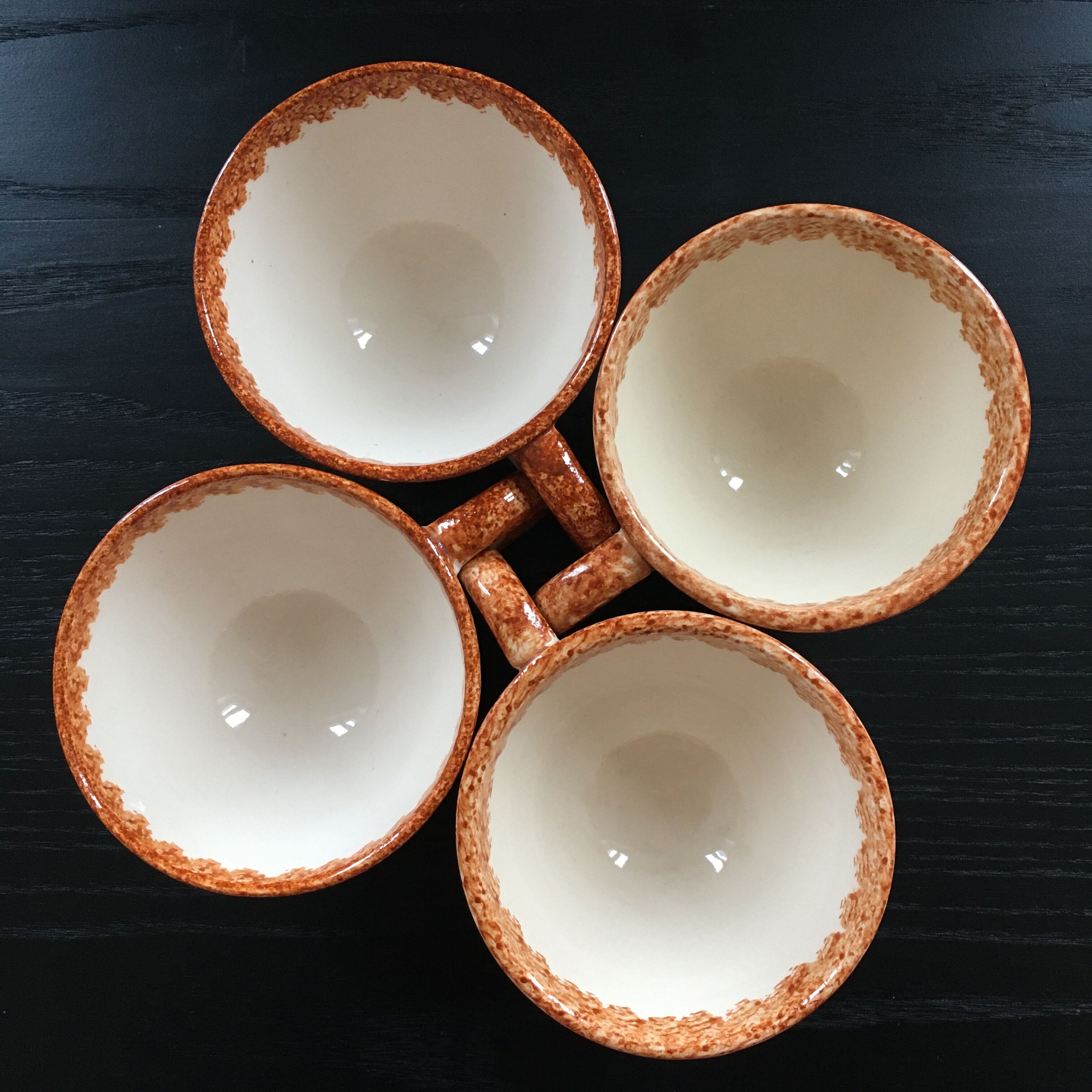 Set of 4 floral cider bowls