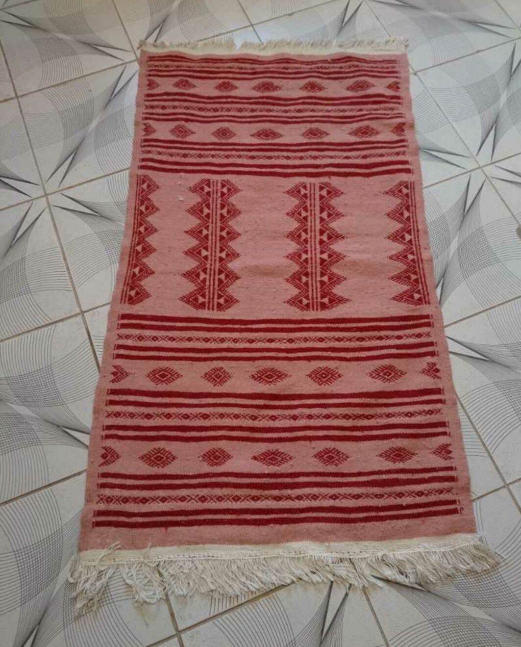 Berber carpet pink and Red 110 x 66 cm