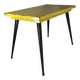 Table in the style of patinated yellow metal Tolix.