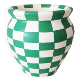Pot en argile motif damier