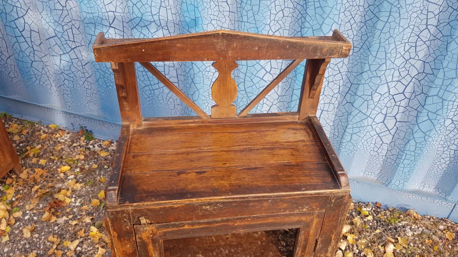 Glass side table in Burmese teak