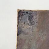 Portrait ancien signé Fernand Blondin daté 1932, huile sur toile vintage d'une femme