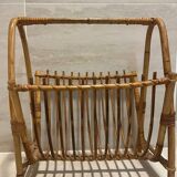 Vintage rattan magazine rack